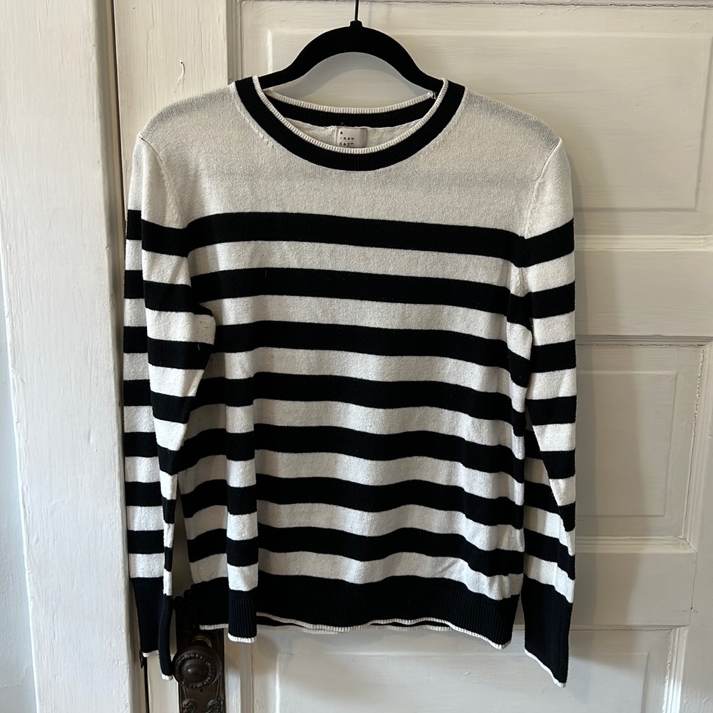 Black and white striped sweater